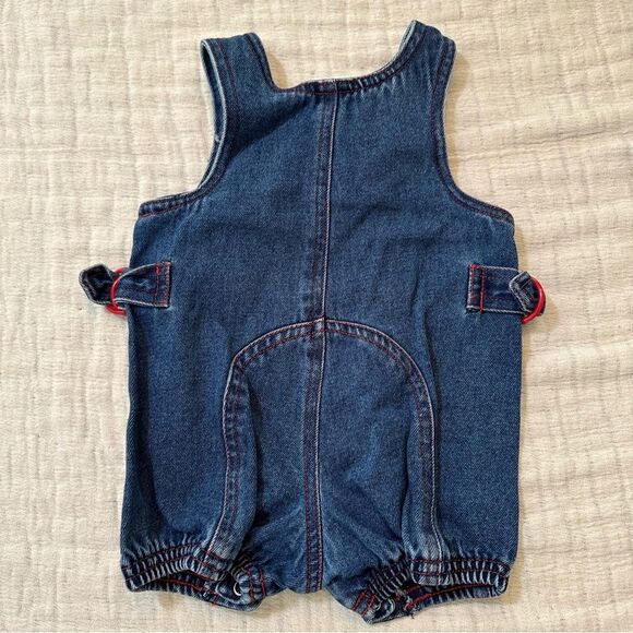 90’s Tigger Disney Baby Denim Jean Shortalls Overalls Vintage Size 0-3months - Picture 2 of 7
